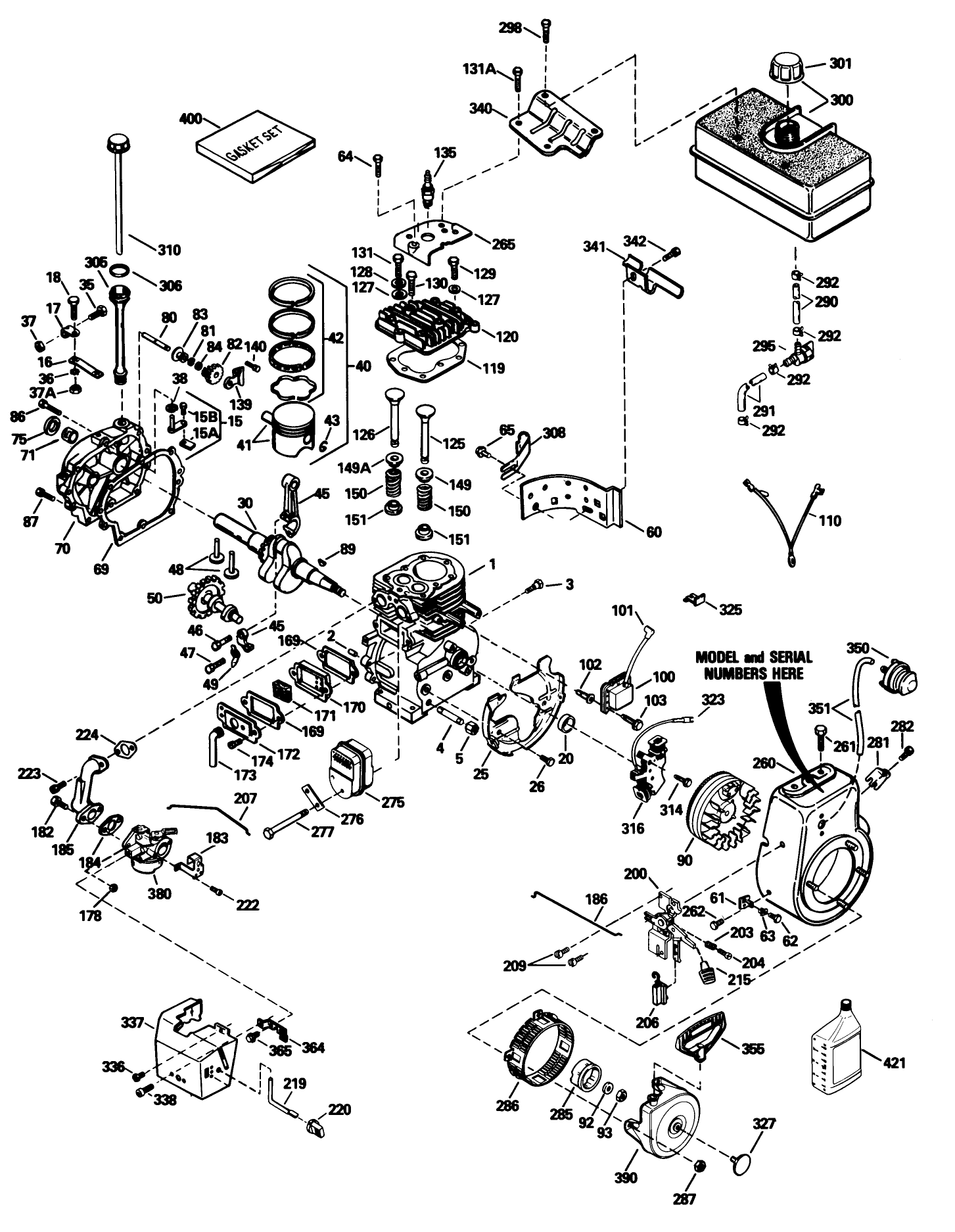Tecumseh Engine Model Hmsk100-159227s