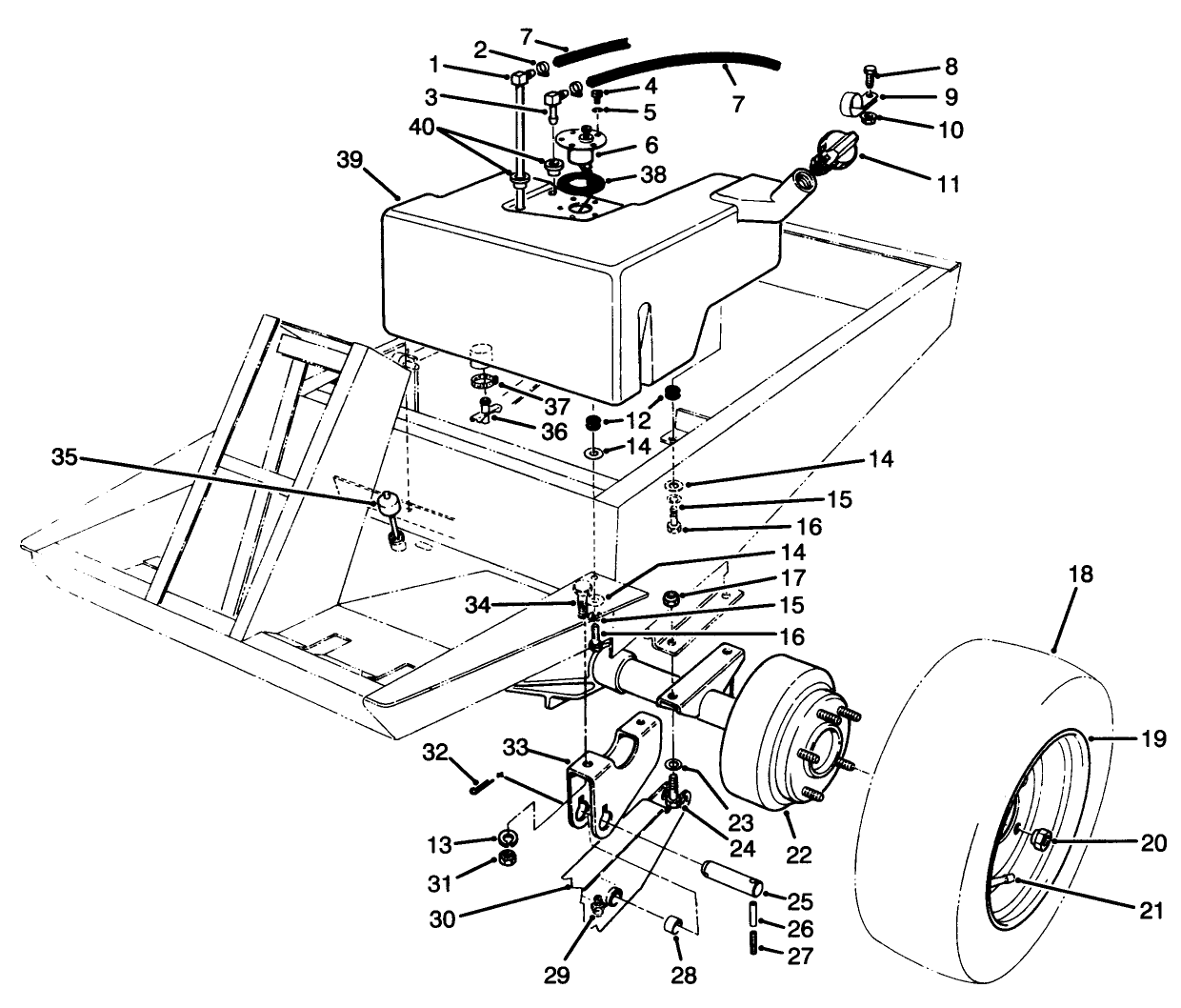 Fuel Tank And Axle Assembly