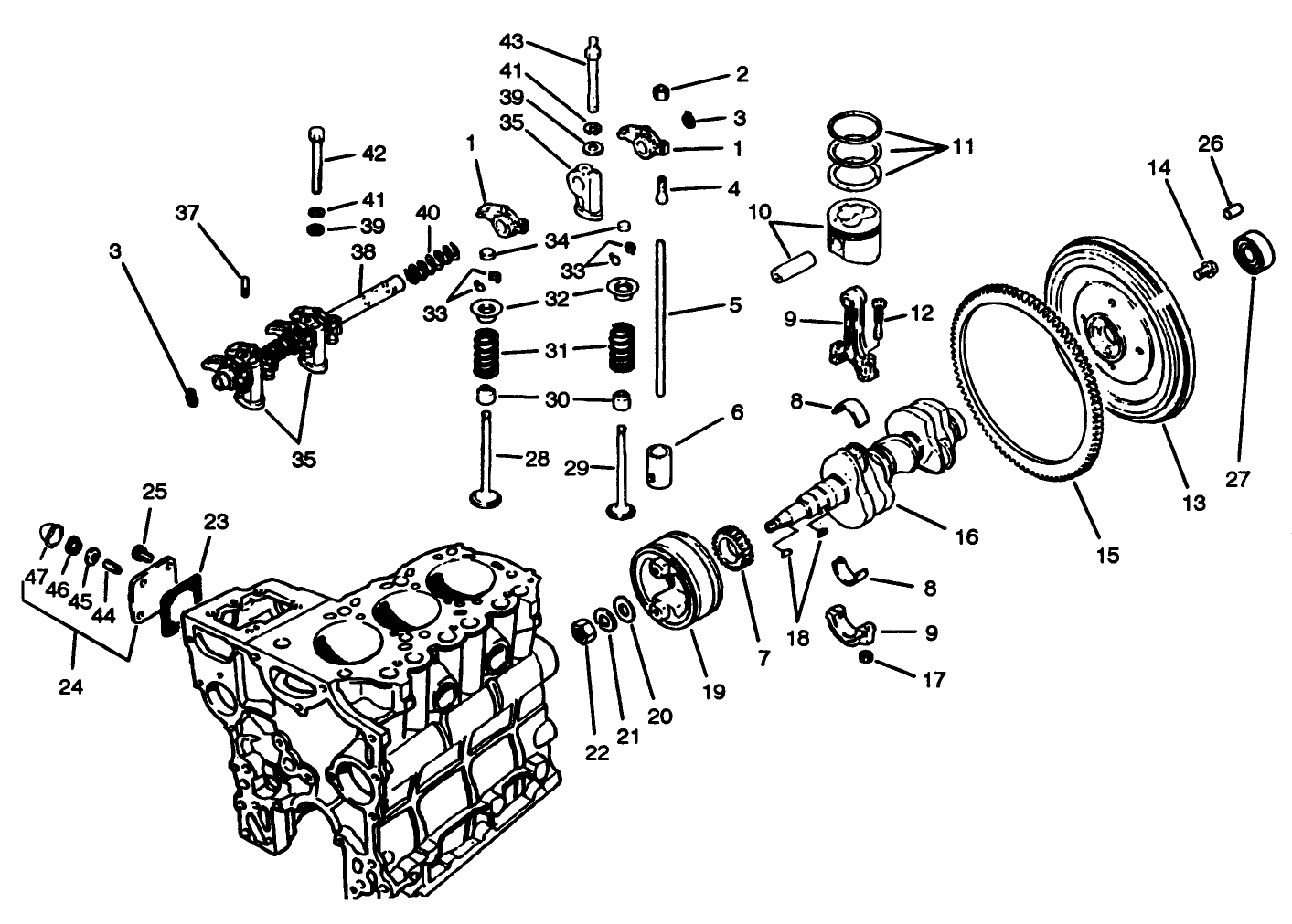 Valves And Crankshaft Assembly