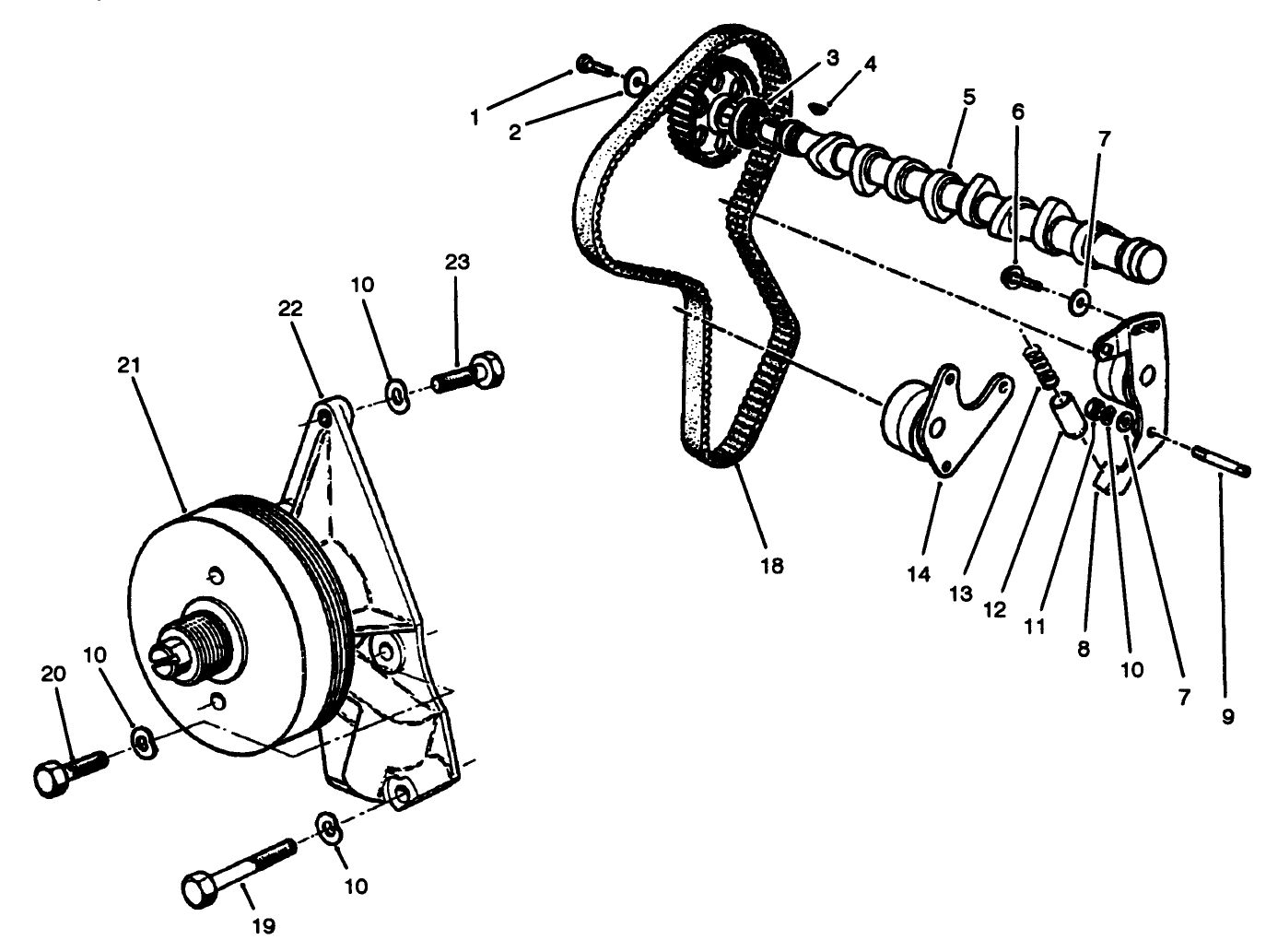 Camshaft & Fan Support Assembly