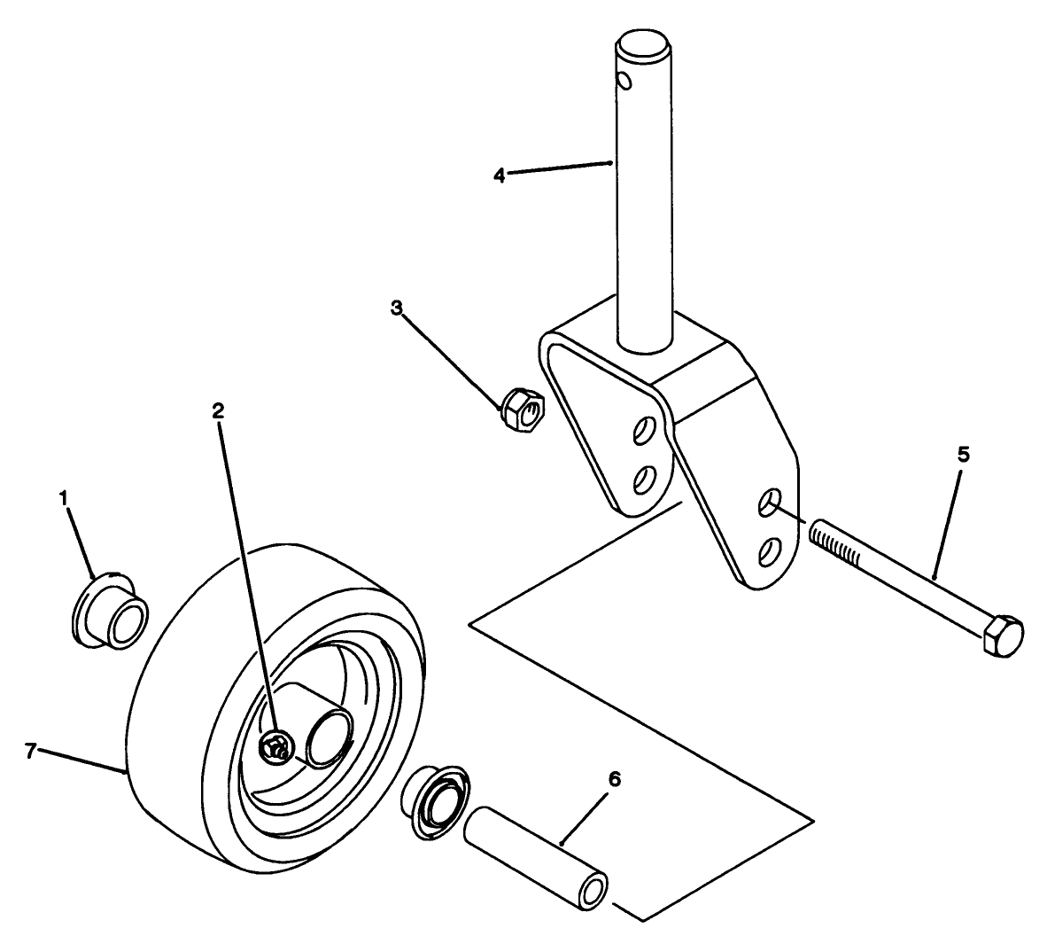 Front Castor Fork Assembly