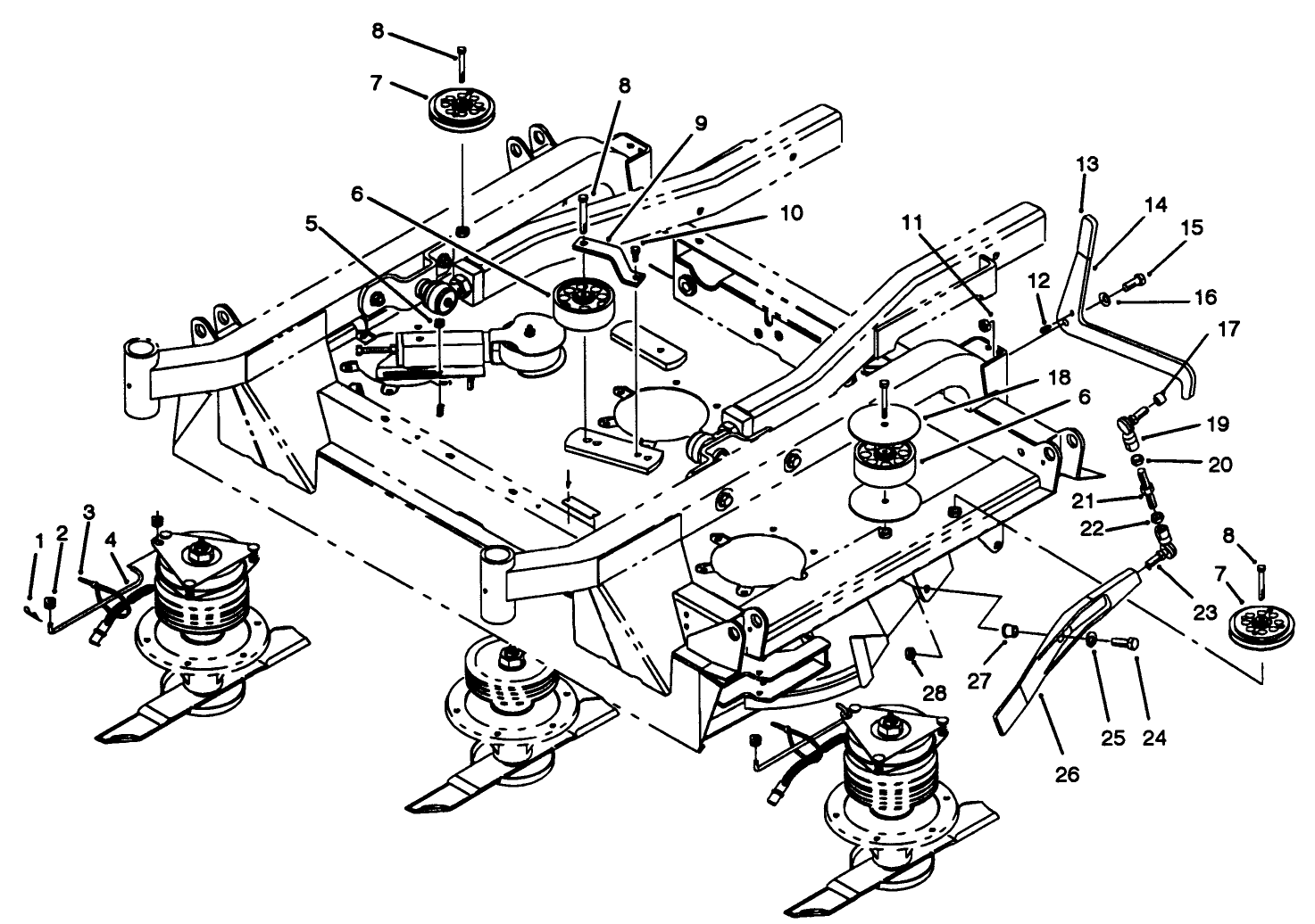 Center Deck Pulley Assemblies