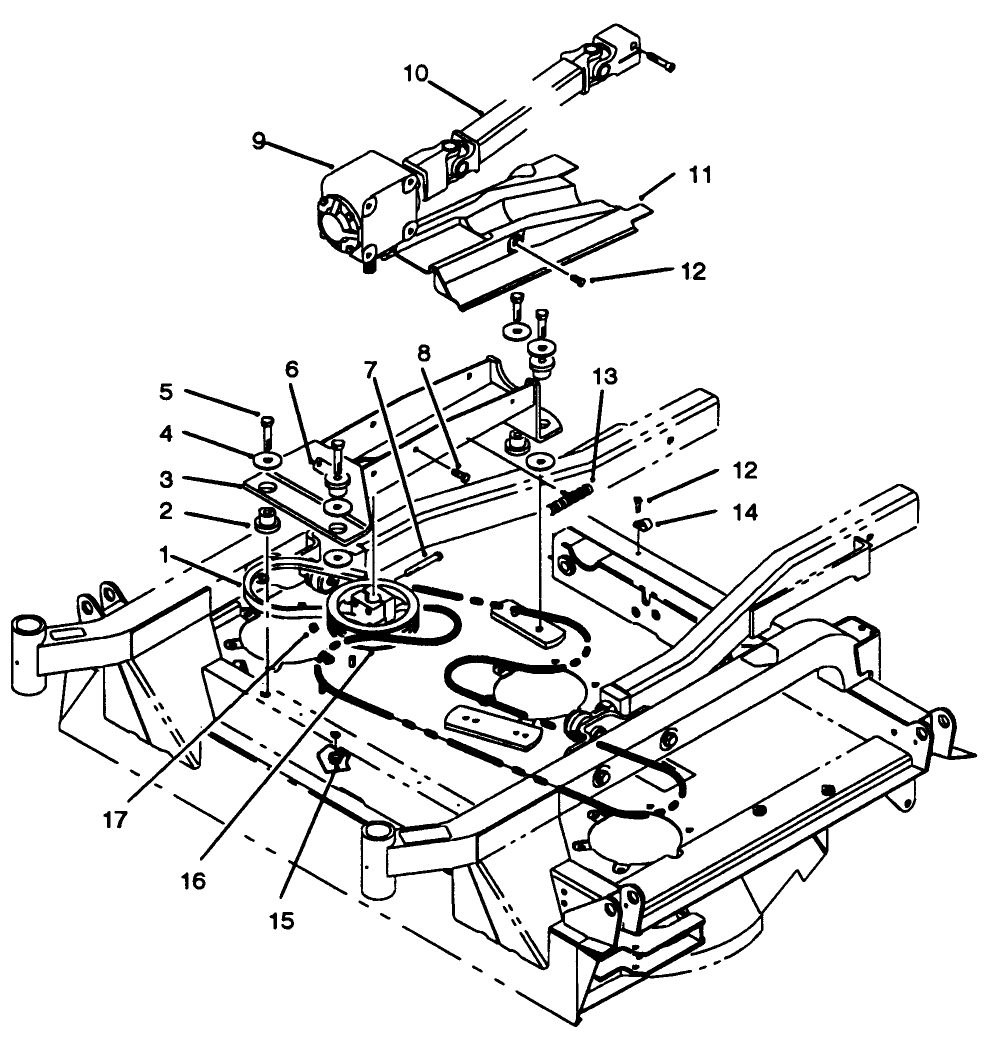 Gear Box, Mount & Drive Shaft Assembly