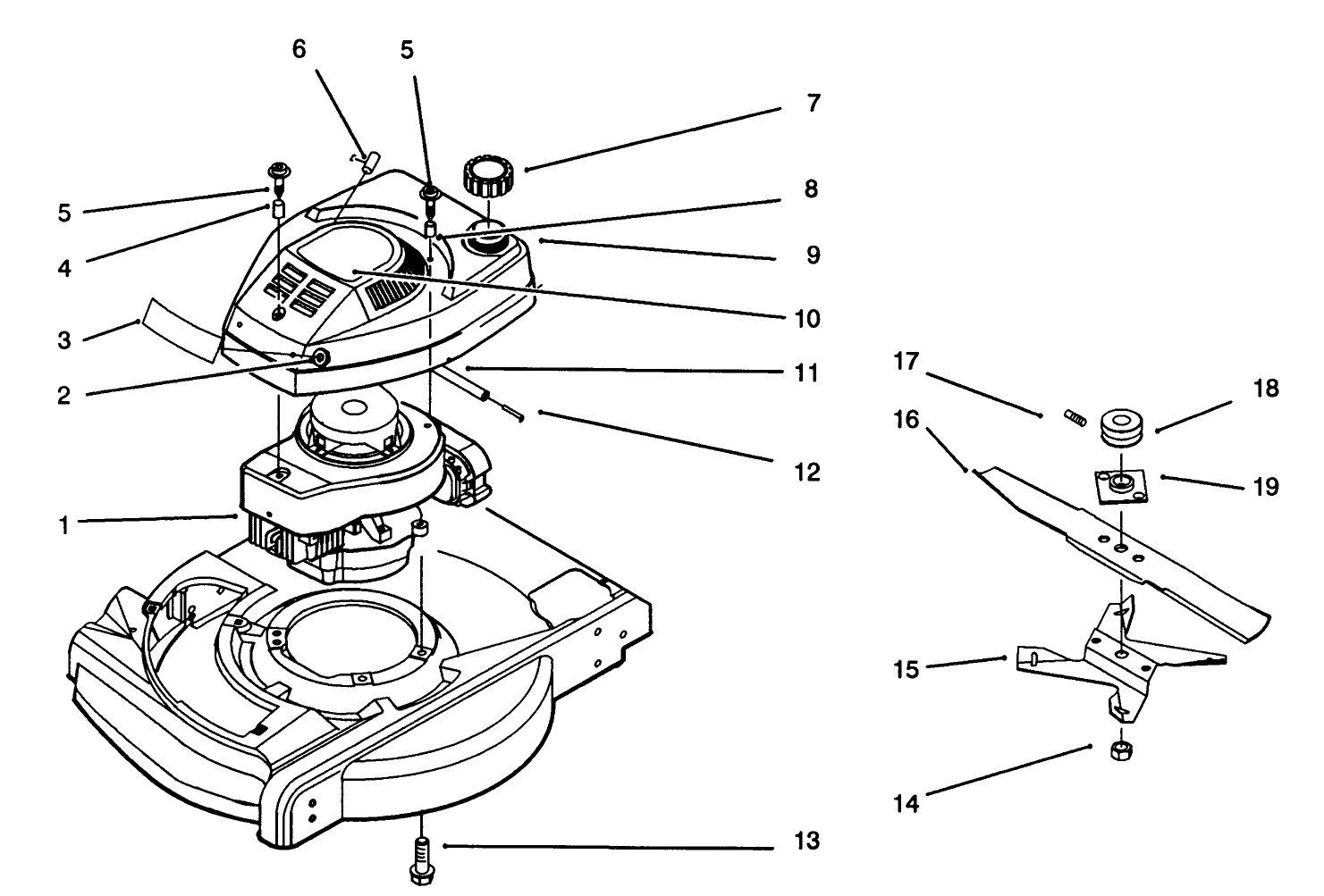 2 Cycle Engine, Fuel Tank & Blade Assembly
