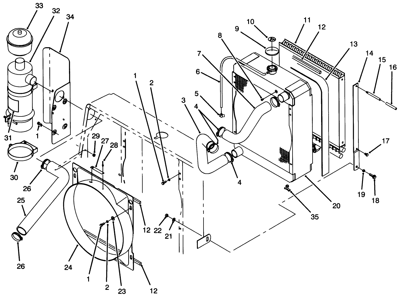 Radiator, Oil Cooler & Air Cleaner Assembly