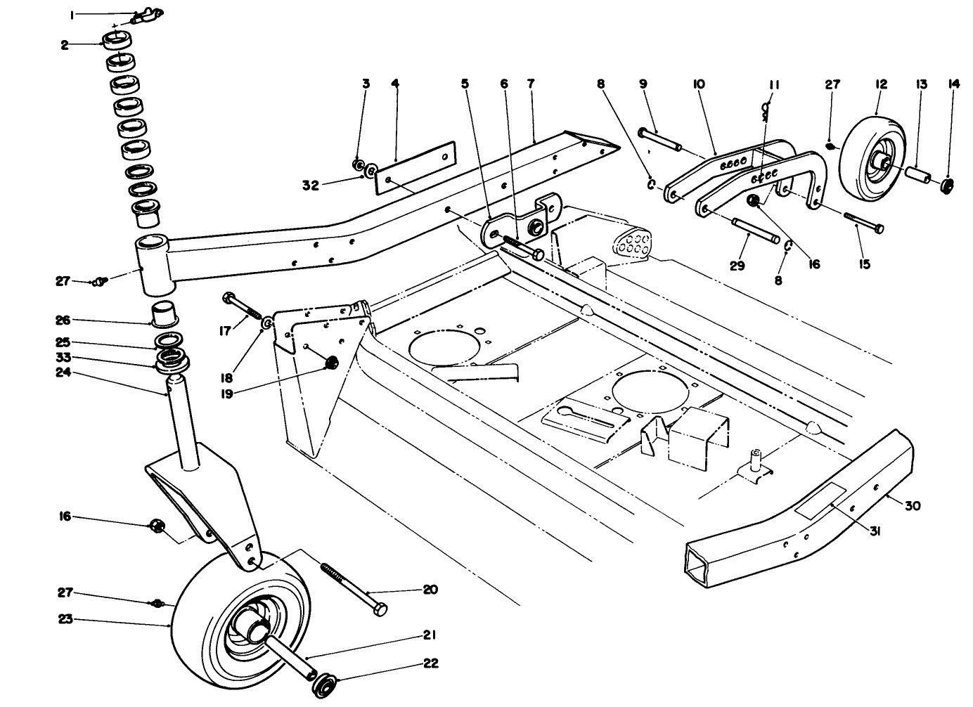 Center Deck Model No. 30592 Carrier Frame Assembly