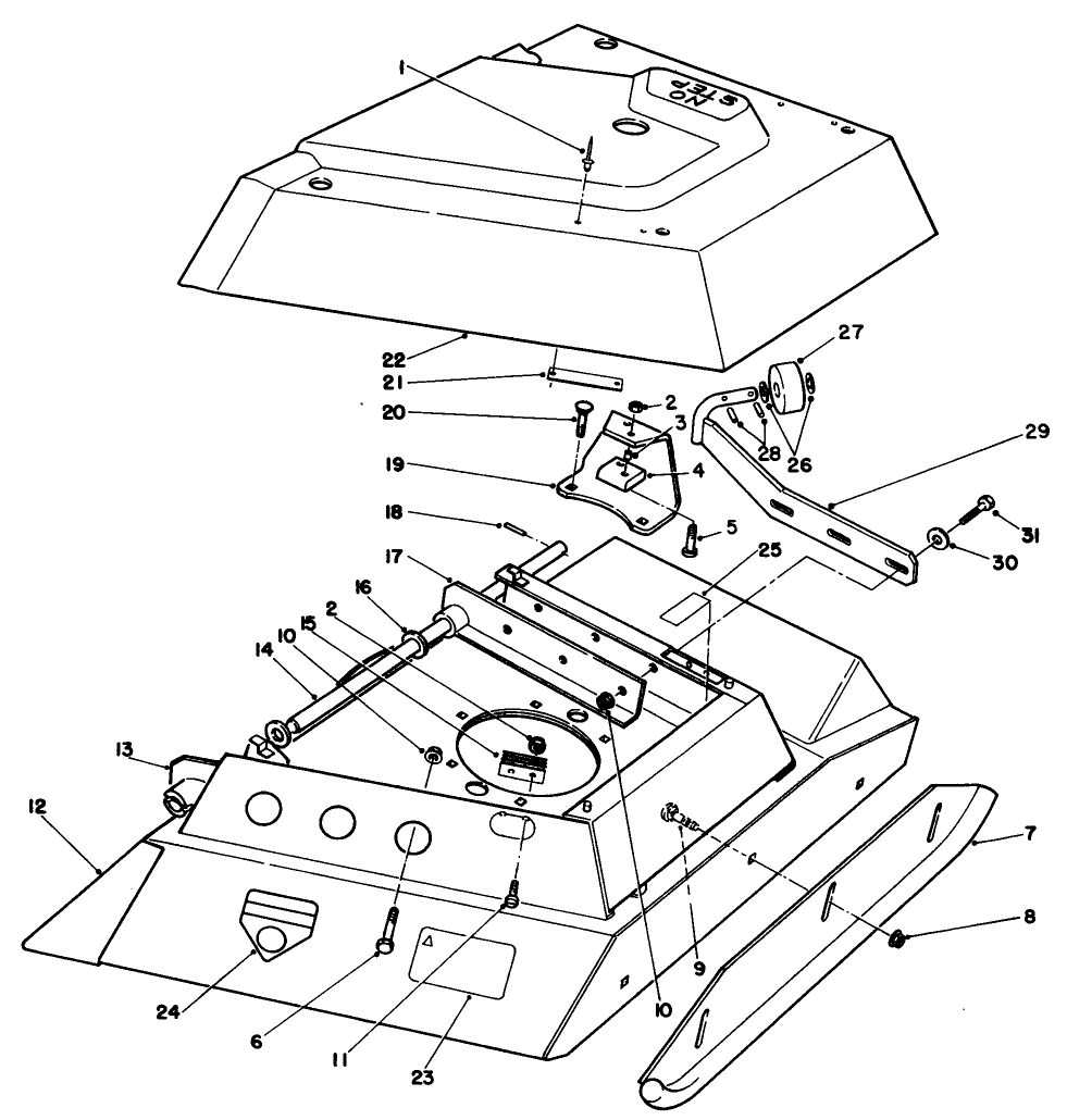 Center Deck Model No. 30592 Left Wing Assembly