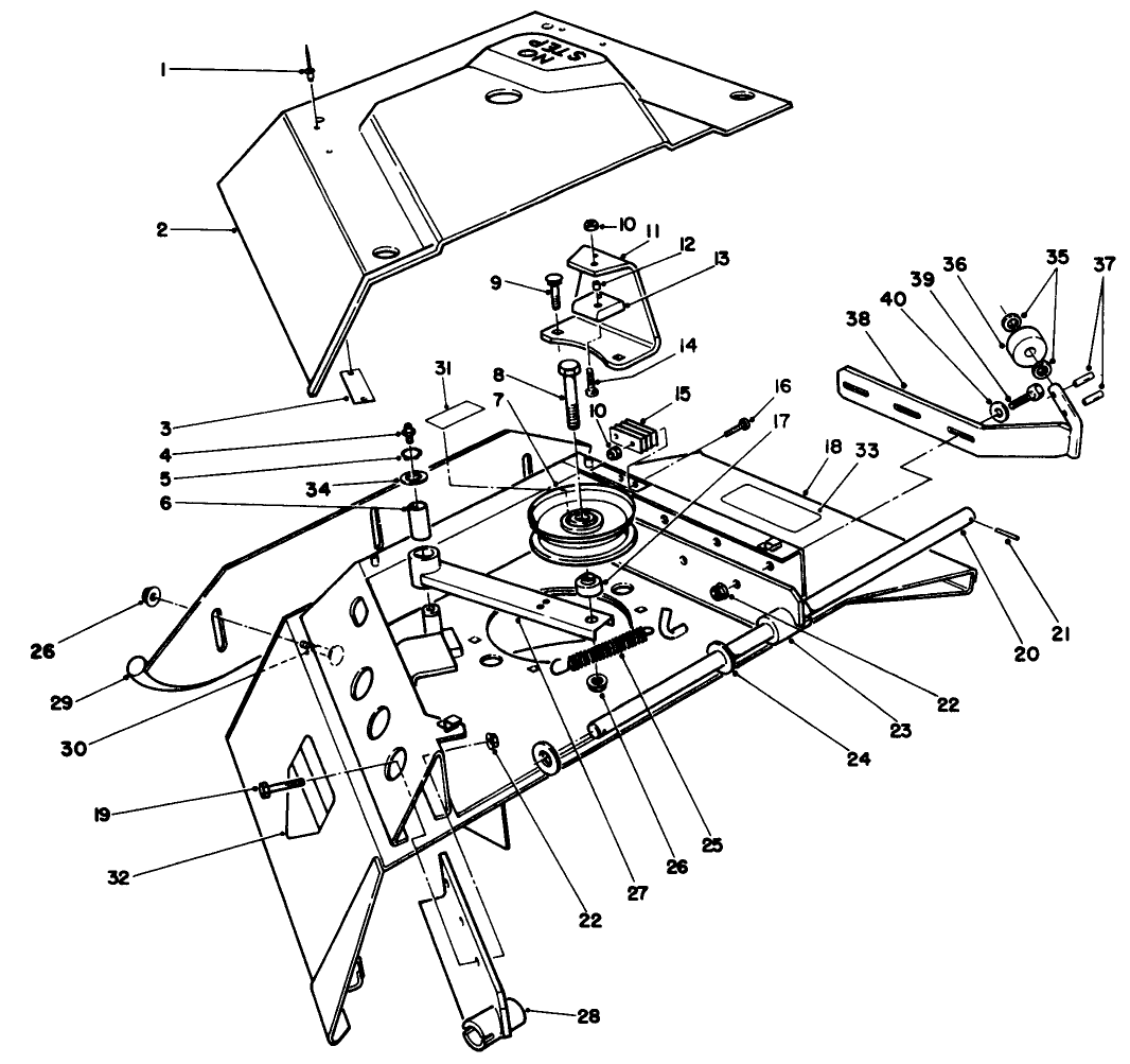 Center Deck Model No. 30592 Right Wing Assy.