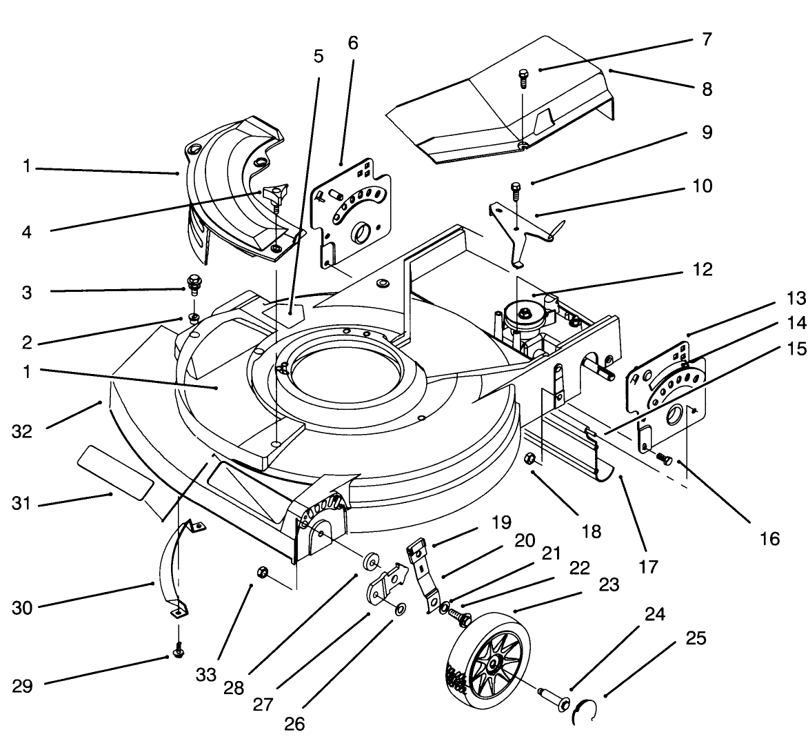 Deck And Wheel Assembly (self Propelled)
