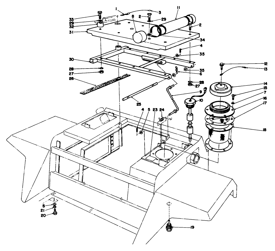 Seat Platform & Filler Cap Assembly