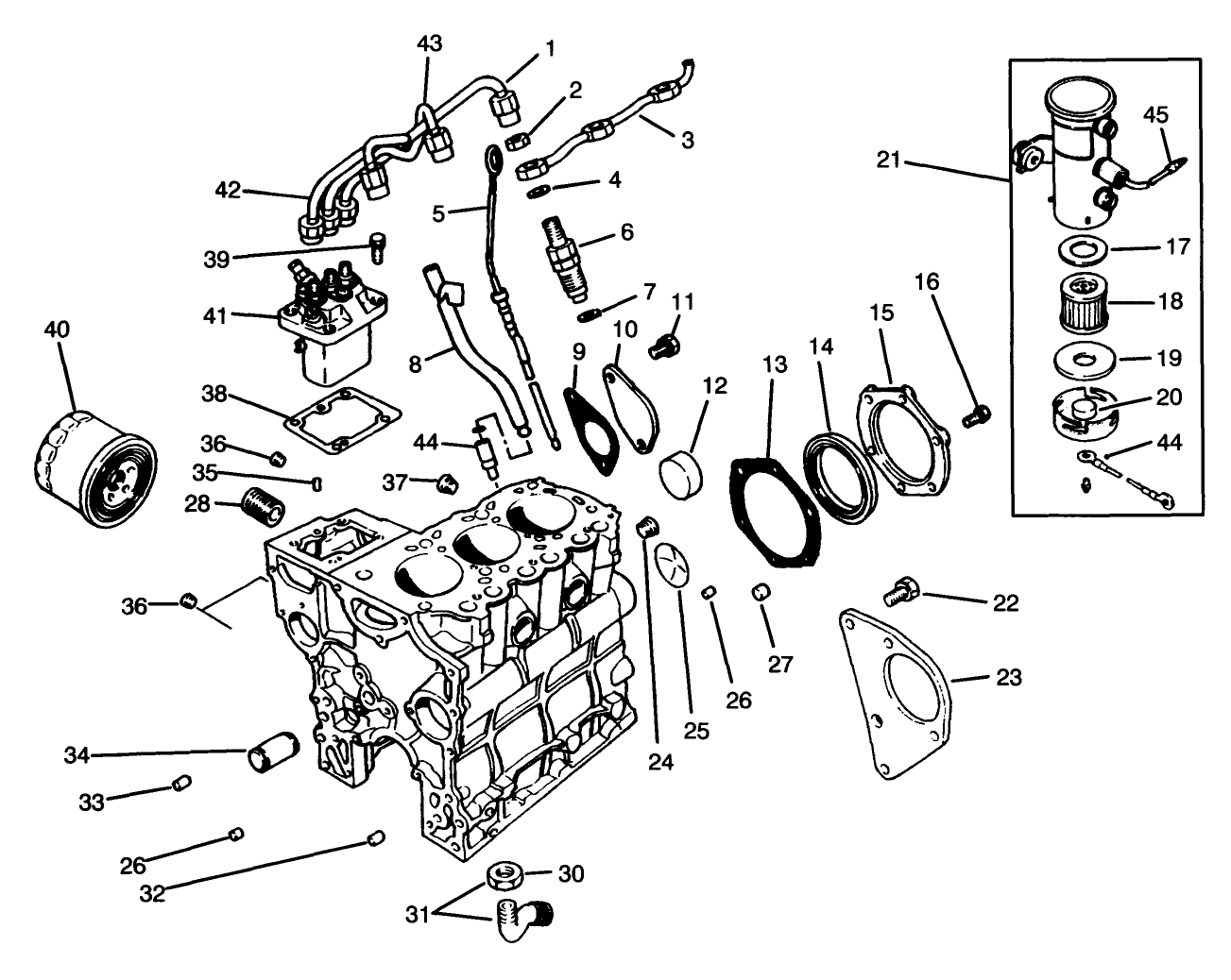 Fuel Supply & Engine Block Assembly
