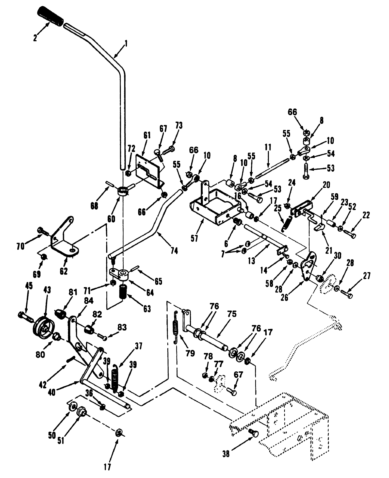 Clutch, Brake Motion Control Linkage
