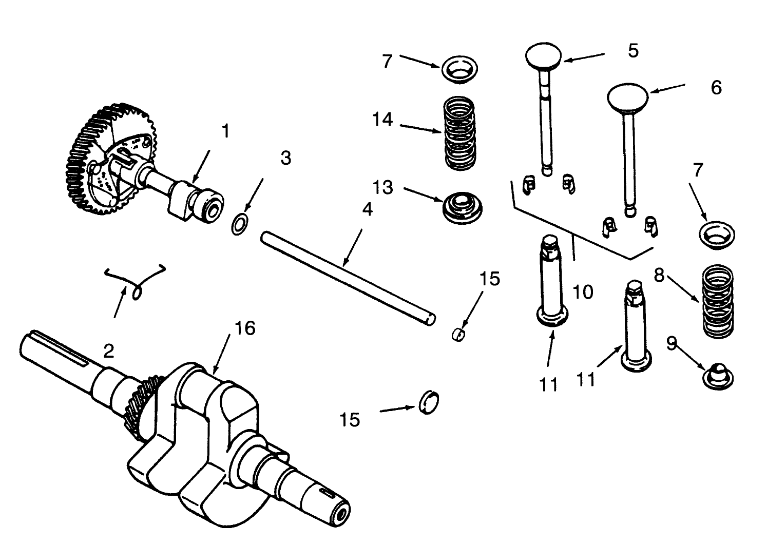 Camshaft, Crankshaft And Valves