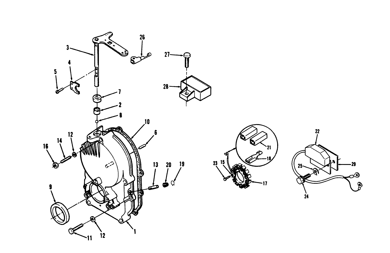 Gearcase, Ignition Control, Alternator And Regulator