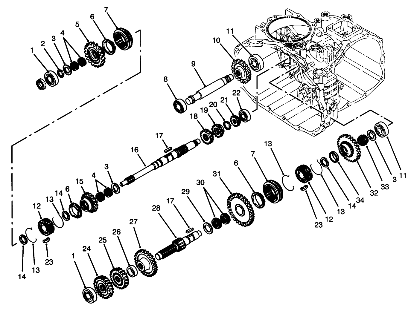 Transaxle Gear Shafts Assembly
