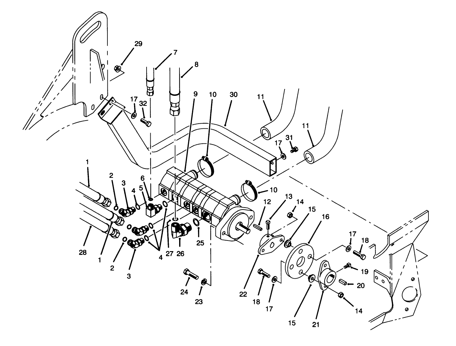 Hydraulic Pump Installation Assembly