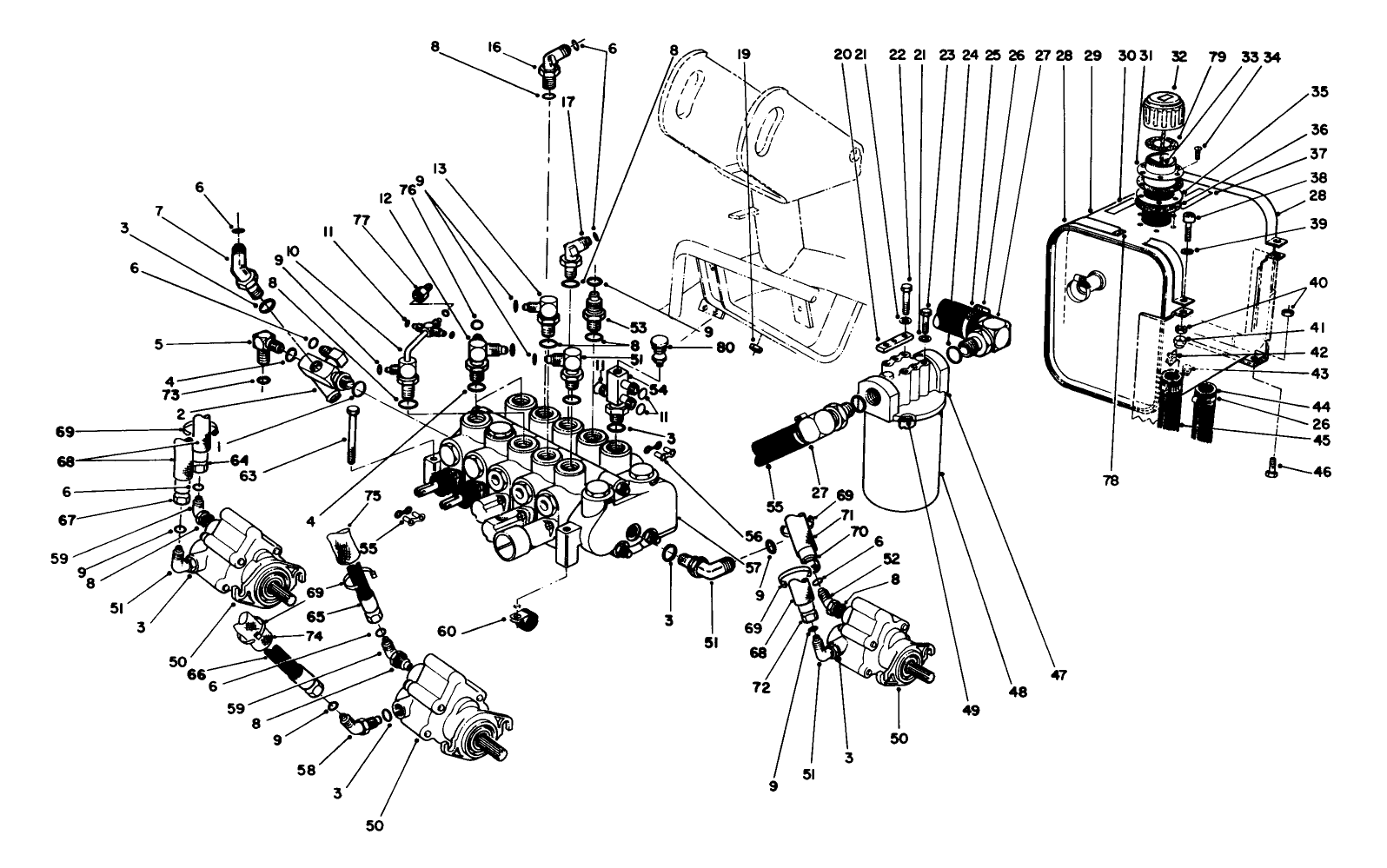 Valve Bank And Hydraulic Reservoir Assembly