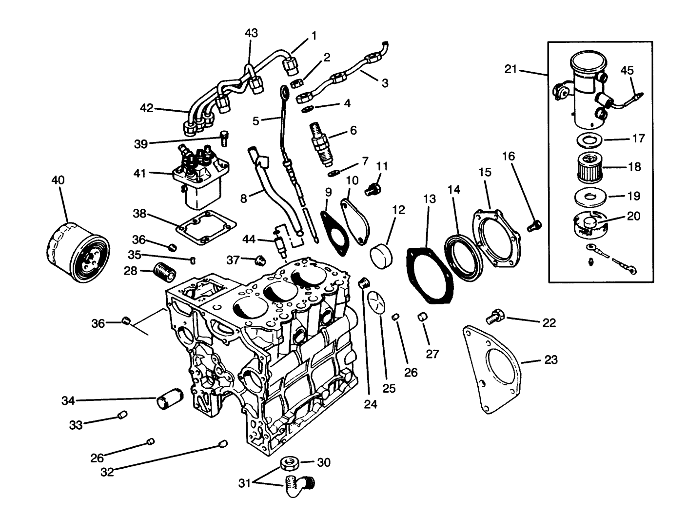 Fuel Supply & Engine Block Assembly