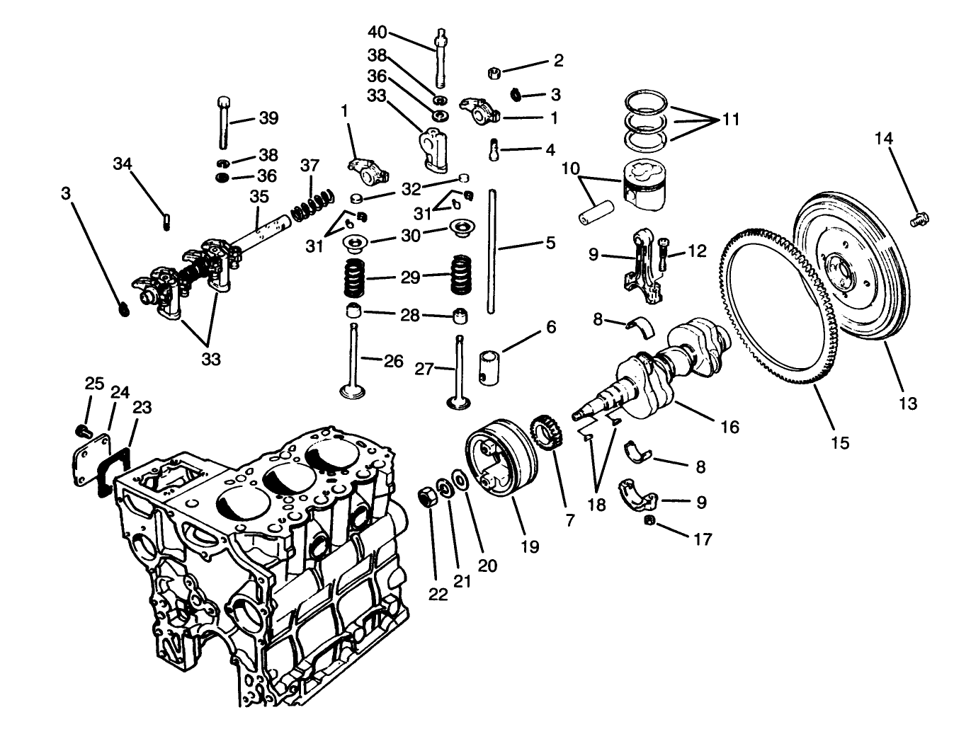Valves & Crankshaft Assembly