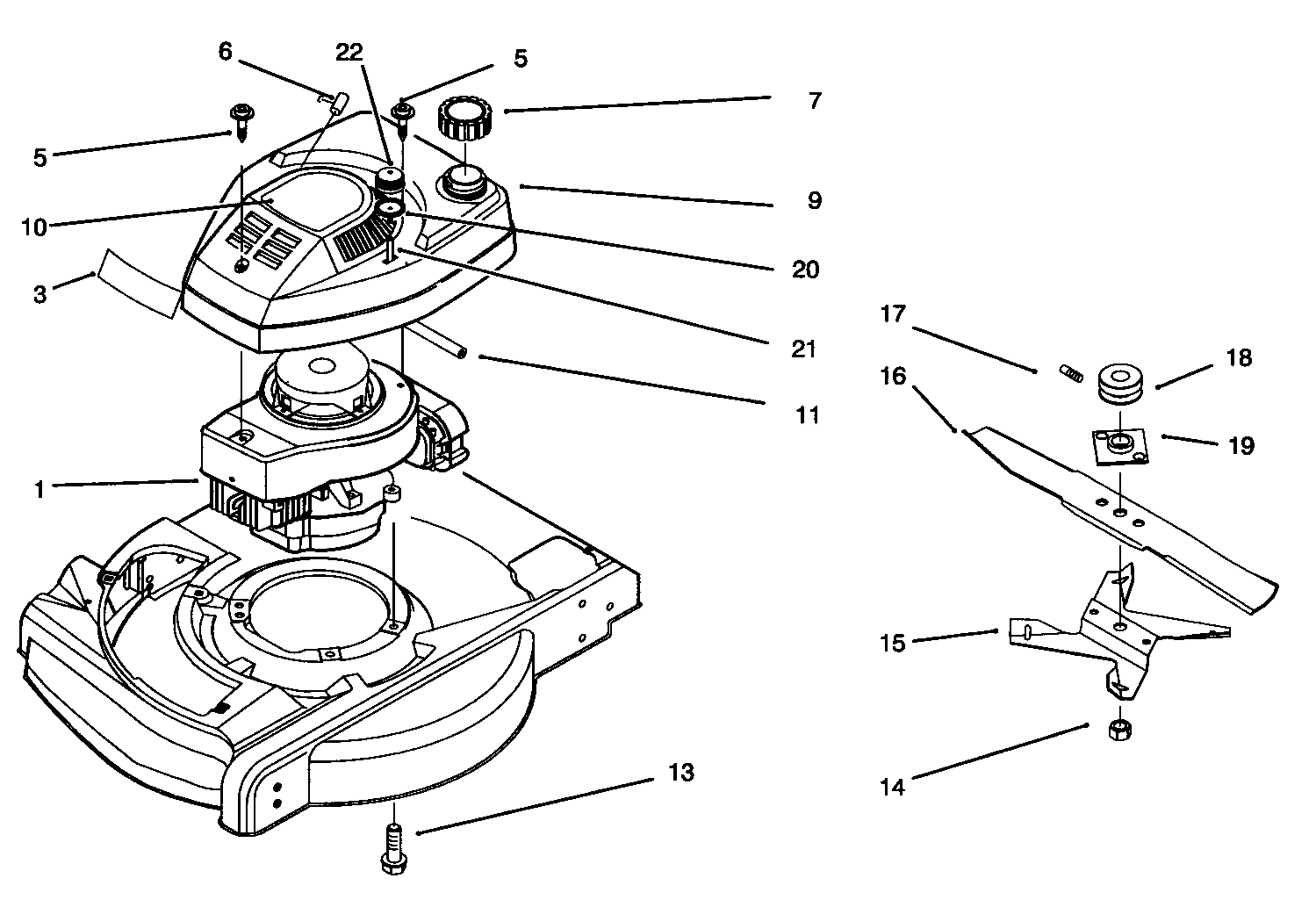 2 Cycle Engine, Fuel Tank & Blade Assembly