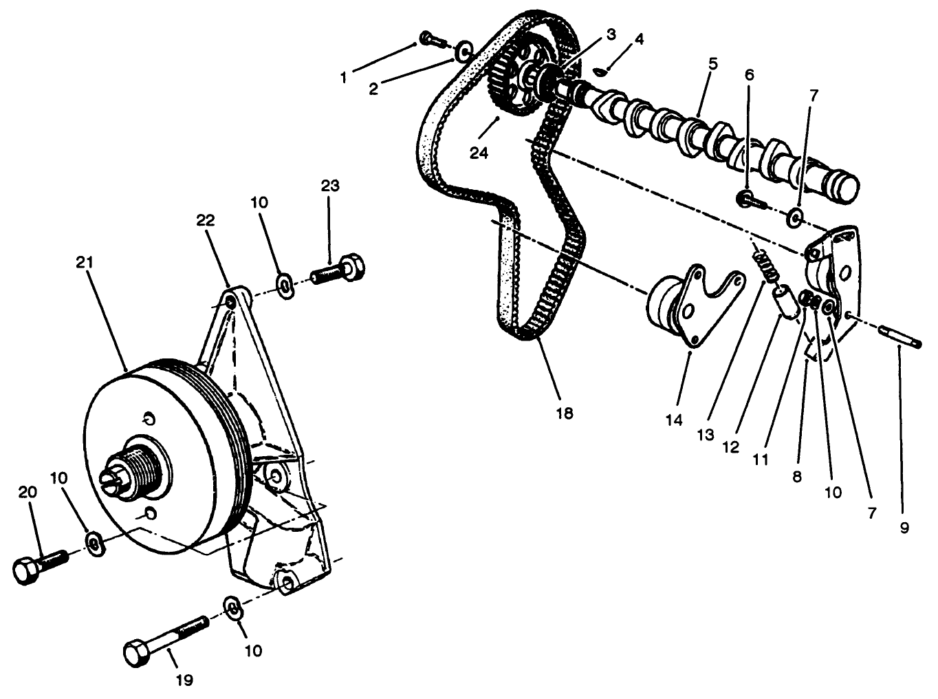 Camshaft & Fan Support Assembly