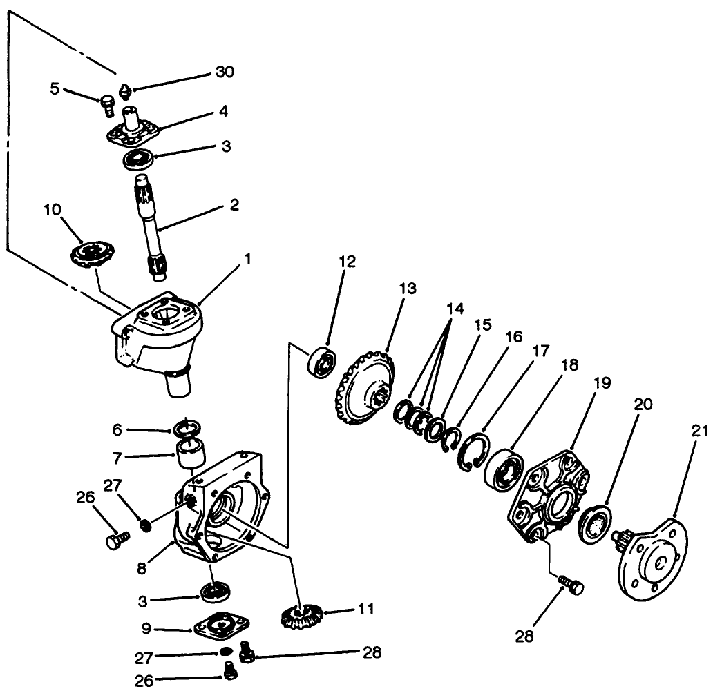 Steering Gear Case Assembly Axle No. 74-5621 (model No. 30455 Only)