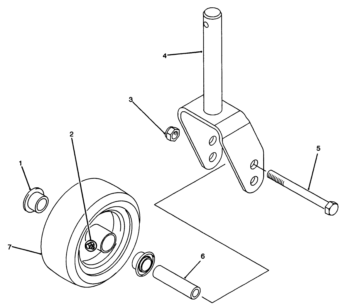 Front Castor Fork Assembly