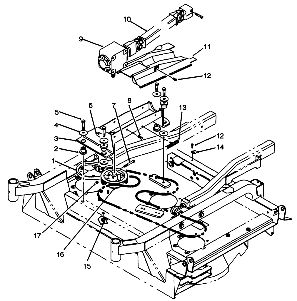 Gear Box, Mount & Drive Shaft Assembly