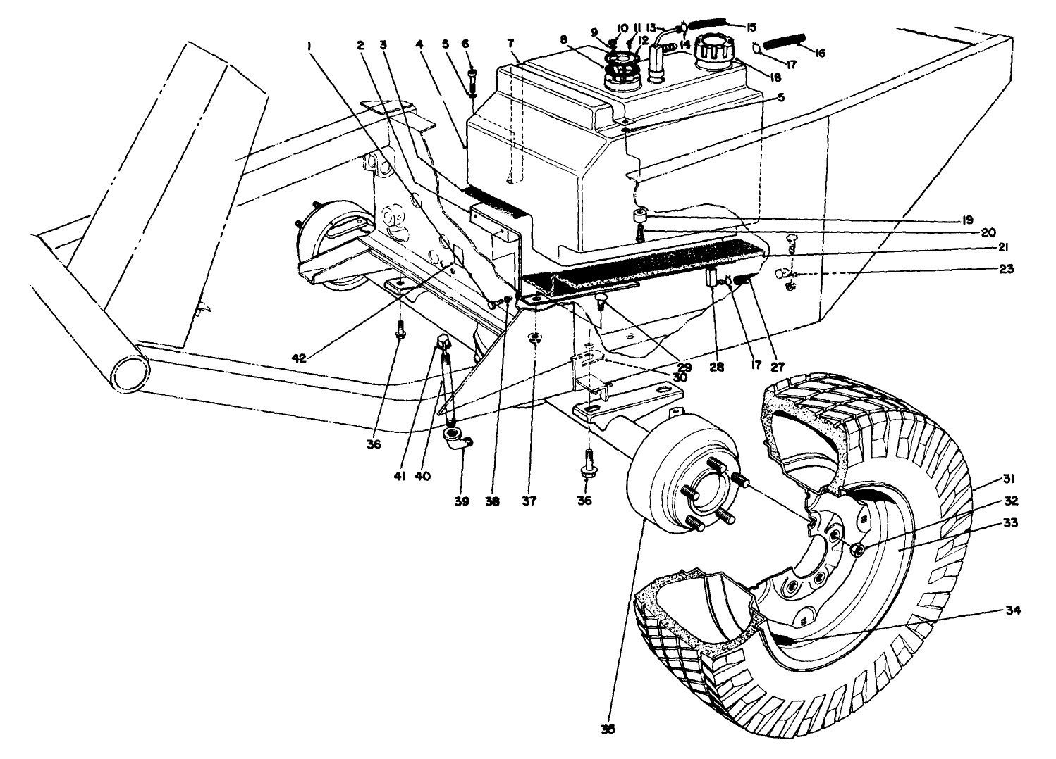 Front Axle & Fuel Tank Assembly
