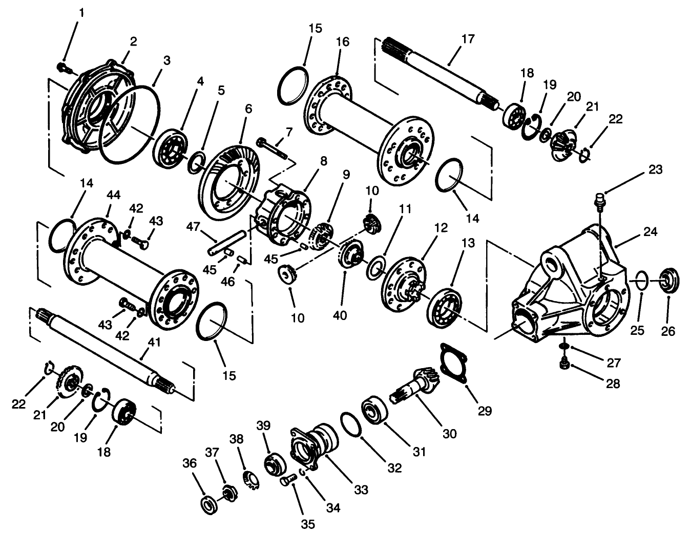 Rear Axle Assembly No. 68-6824 (unit Serial No. 40405 & Up)