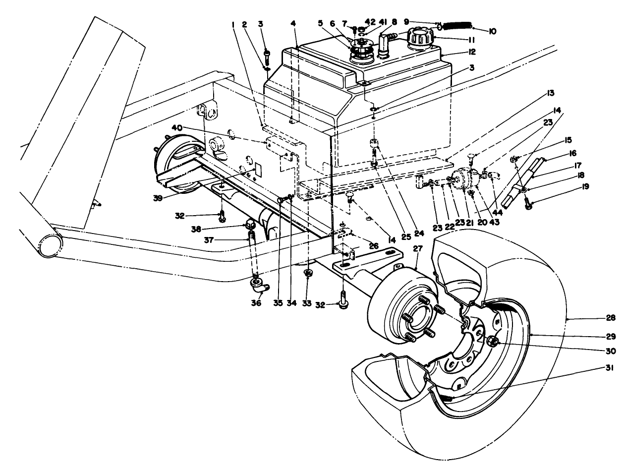 Front Axle & Fuel Tank Assembly