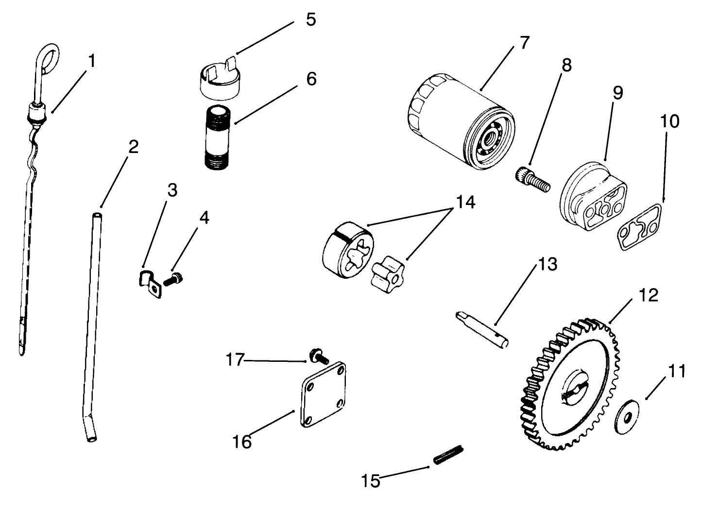 Oil Dip Stick, Filter & Pump