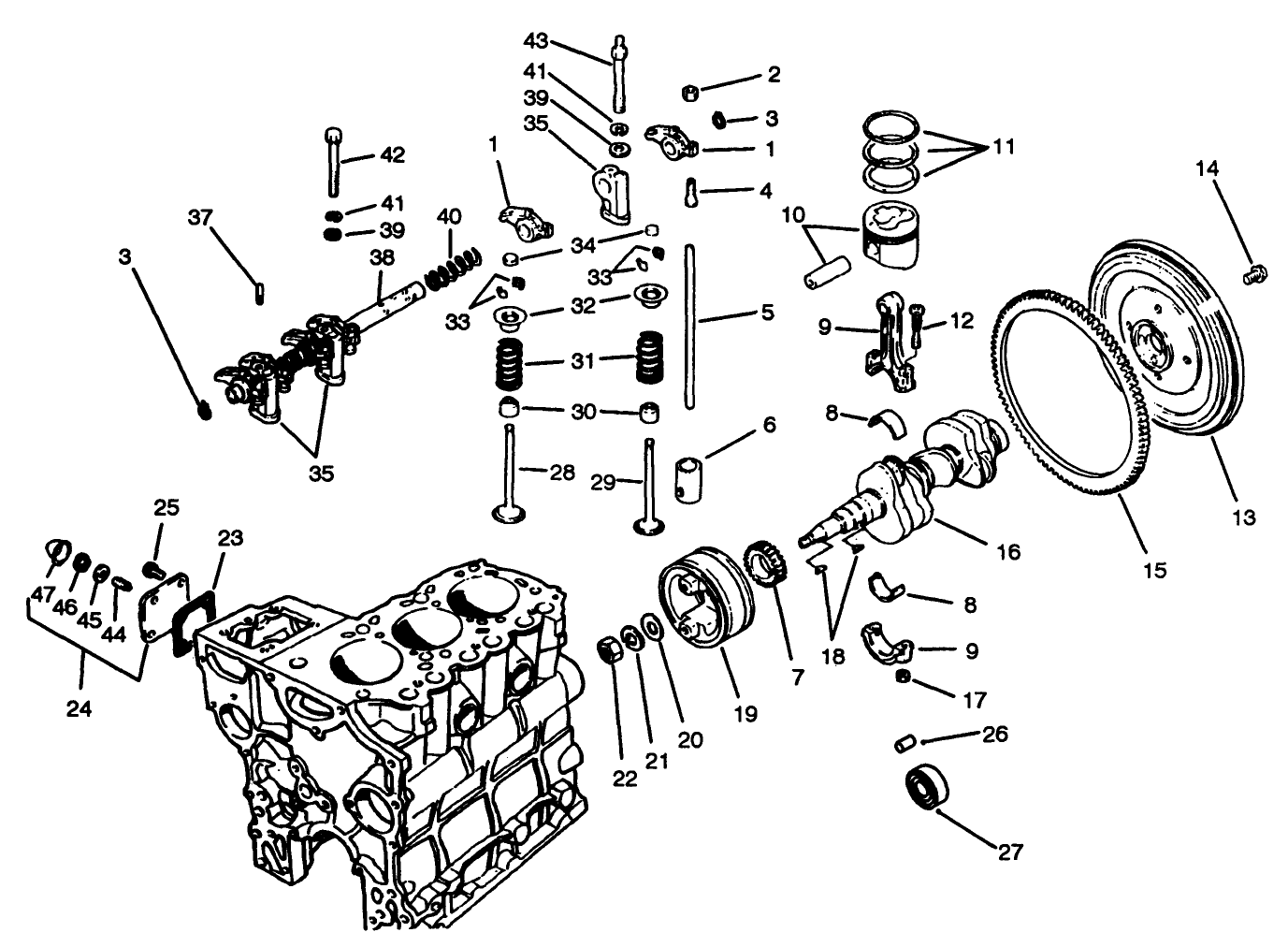 Valves And Crankshaft Assembly