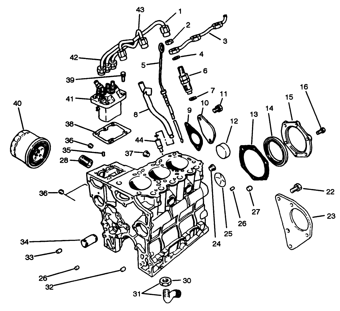 Fuel Supply & Engine Block Assembly