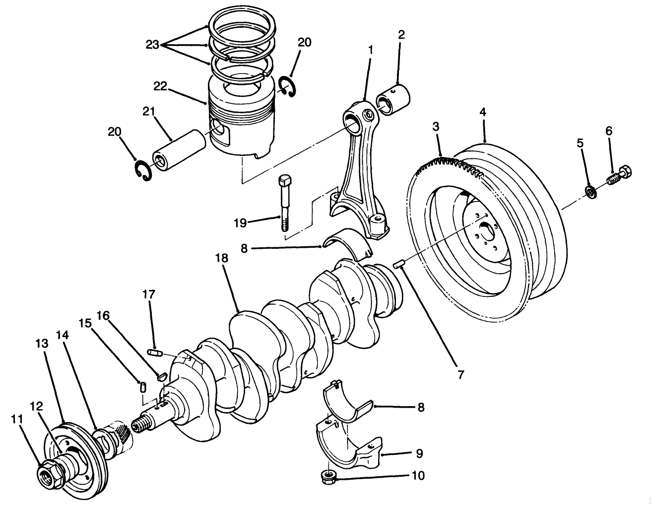Piston, Connecting Rod, Crankshaft & Flywheel