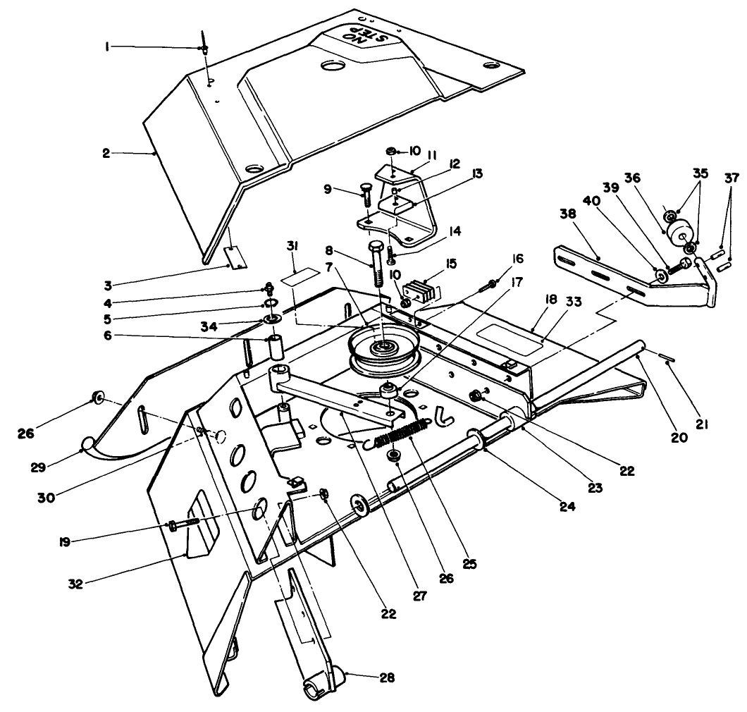 Center Deck Model No. 30592 Right Wing Assy.