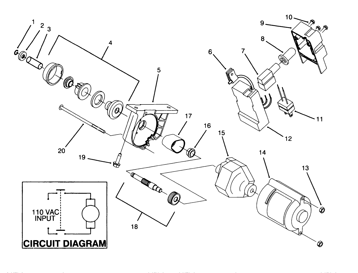 Starter Motor & Switch Housing Assembly