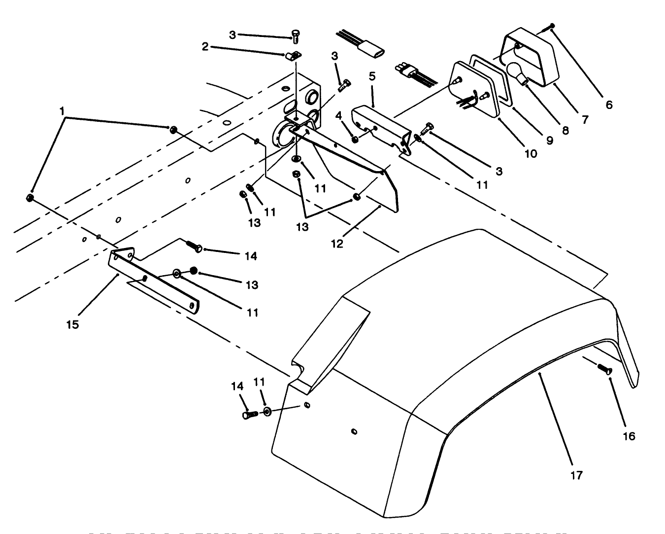 Rear Fender & Tail Light Assembly