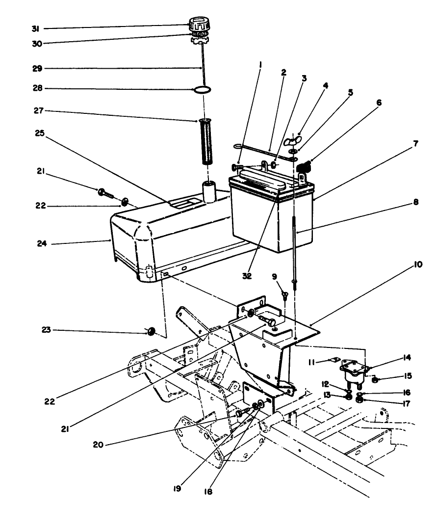 Hydraulic Tank & Battery Assembly