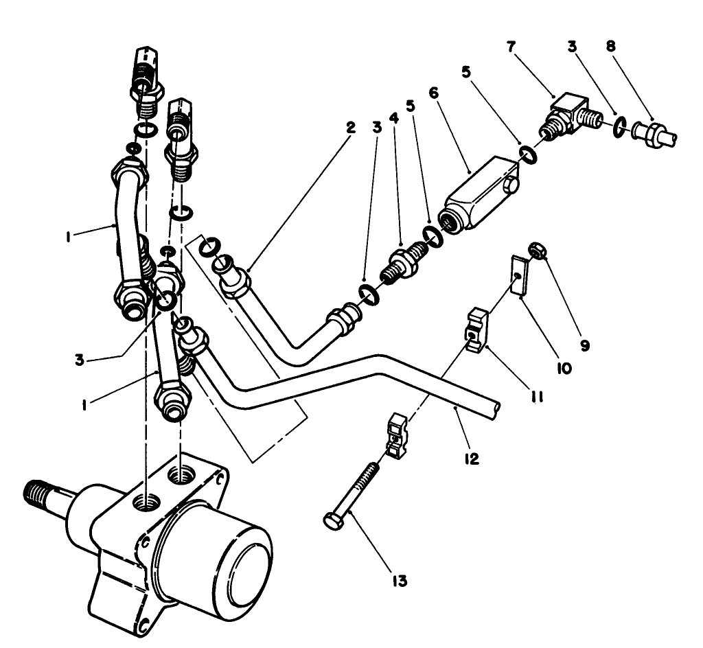 Right Front Wheel Plumbing Assembly