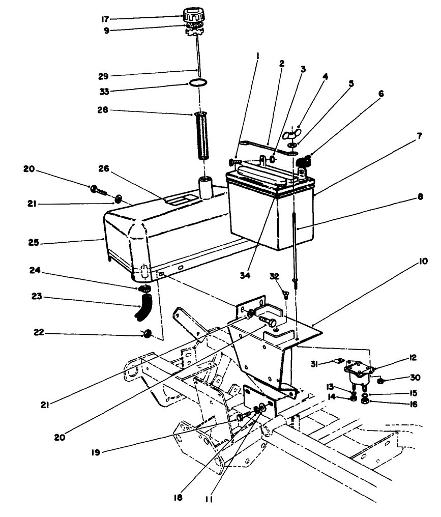 Hydraulic Tank & Battery Assembly