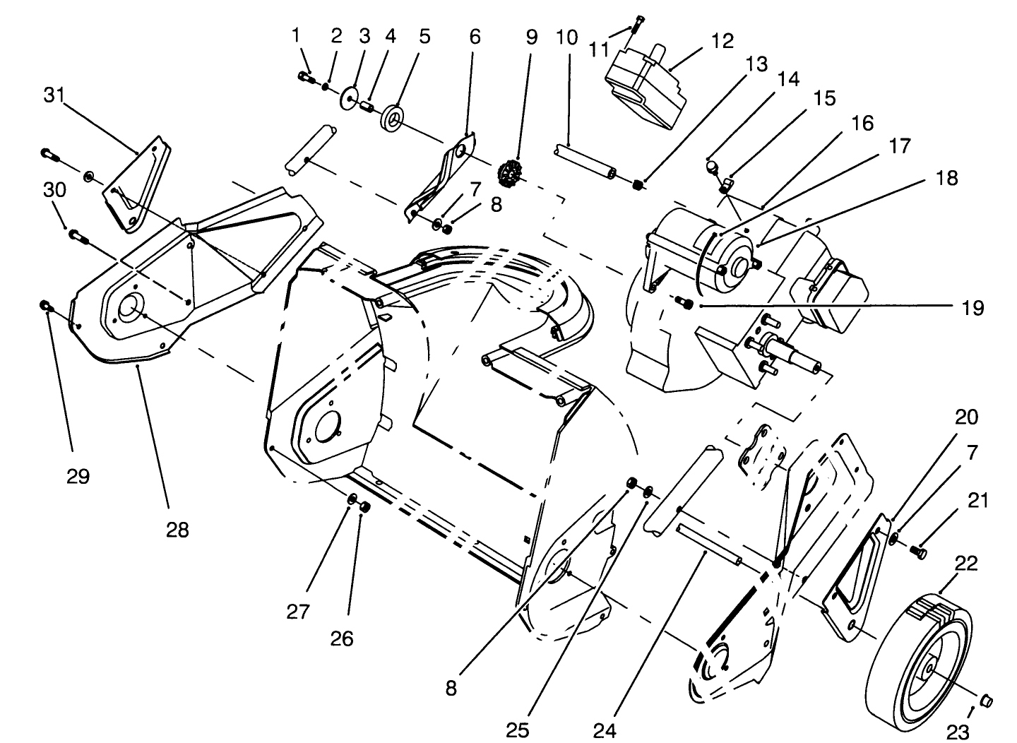 Engine & Wheel Assembly (model 38175 Only-Serial # 4900101 Thru 4906609)