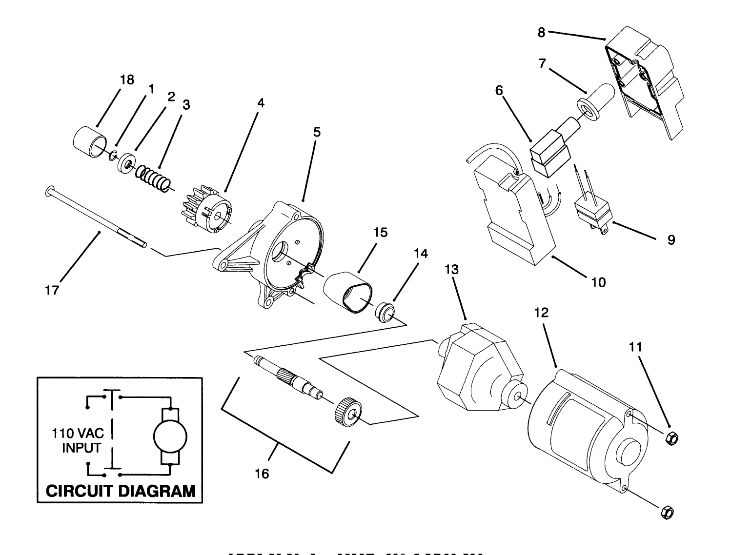 Starter Motor Assembly (model 38176 Only)