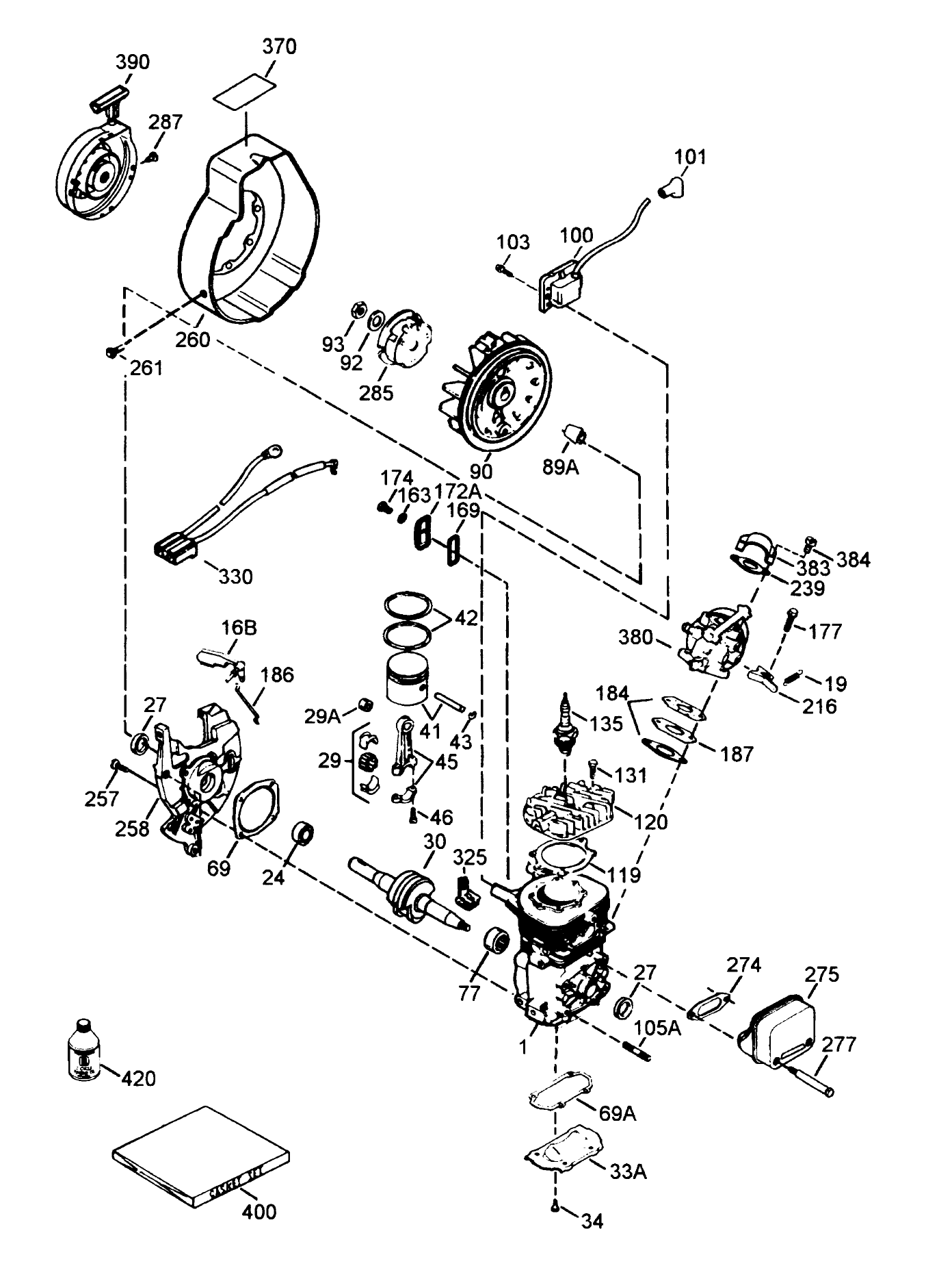 Engine Tecumseh Model No. Hsk600 Type 1679s (model 38171 Only)
