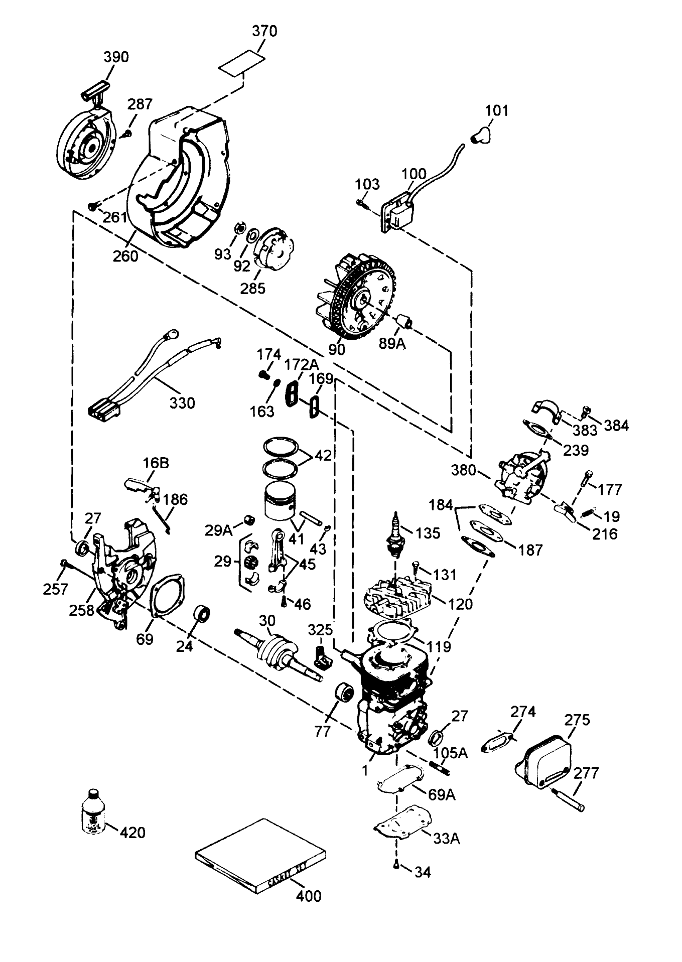 Engine Tecumseh Model No. Hsk600 Type 1680s (model 38176 Only)
