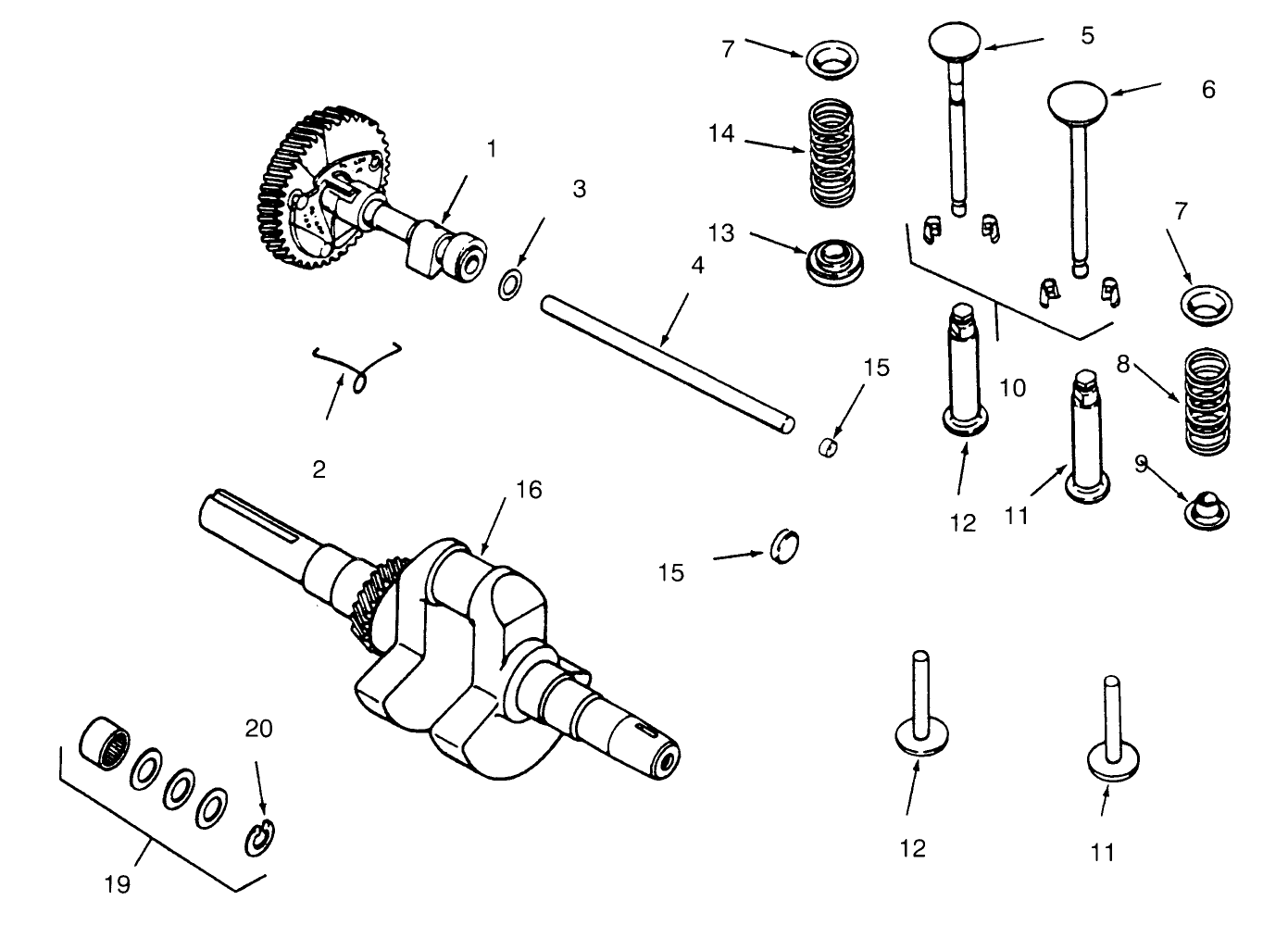 Camshaft, Crankshaft And Valves