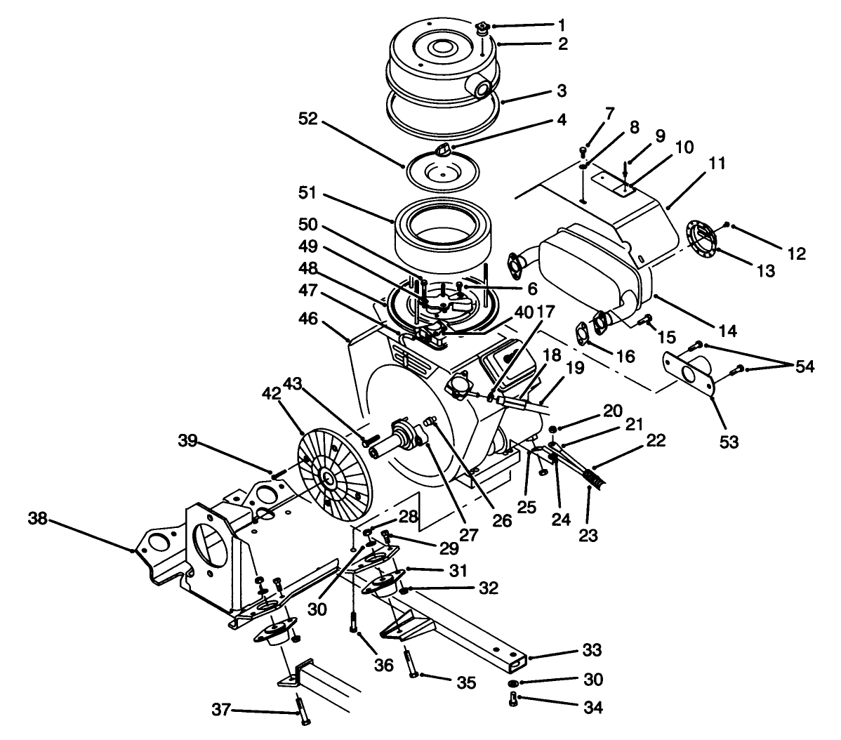 Engine & Muffler Assembly