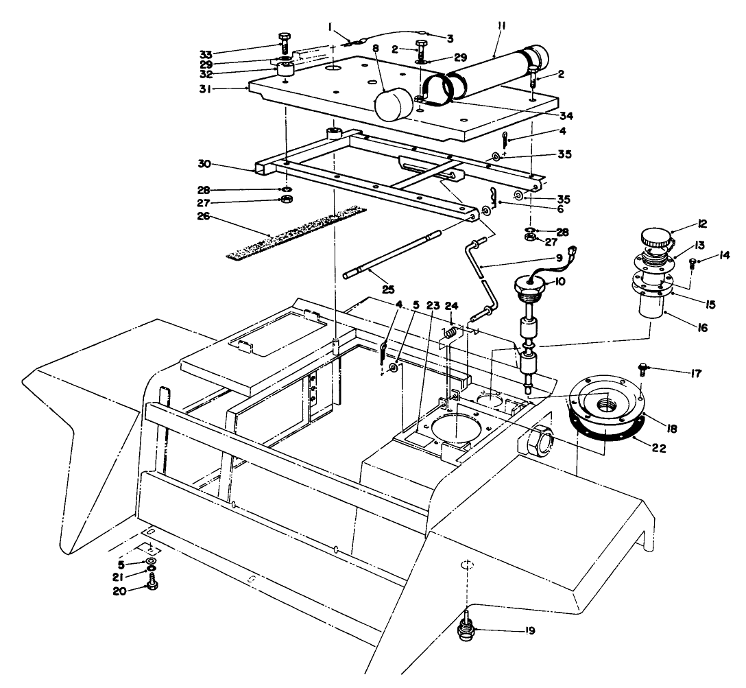 Seat Platform & Filler Cap Assembly