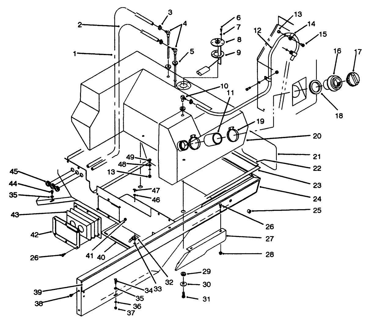 Fuel Tank & Lower Body Assembly Used On Serial No. 40500 & Up