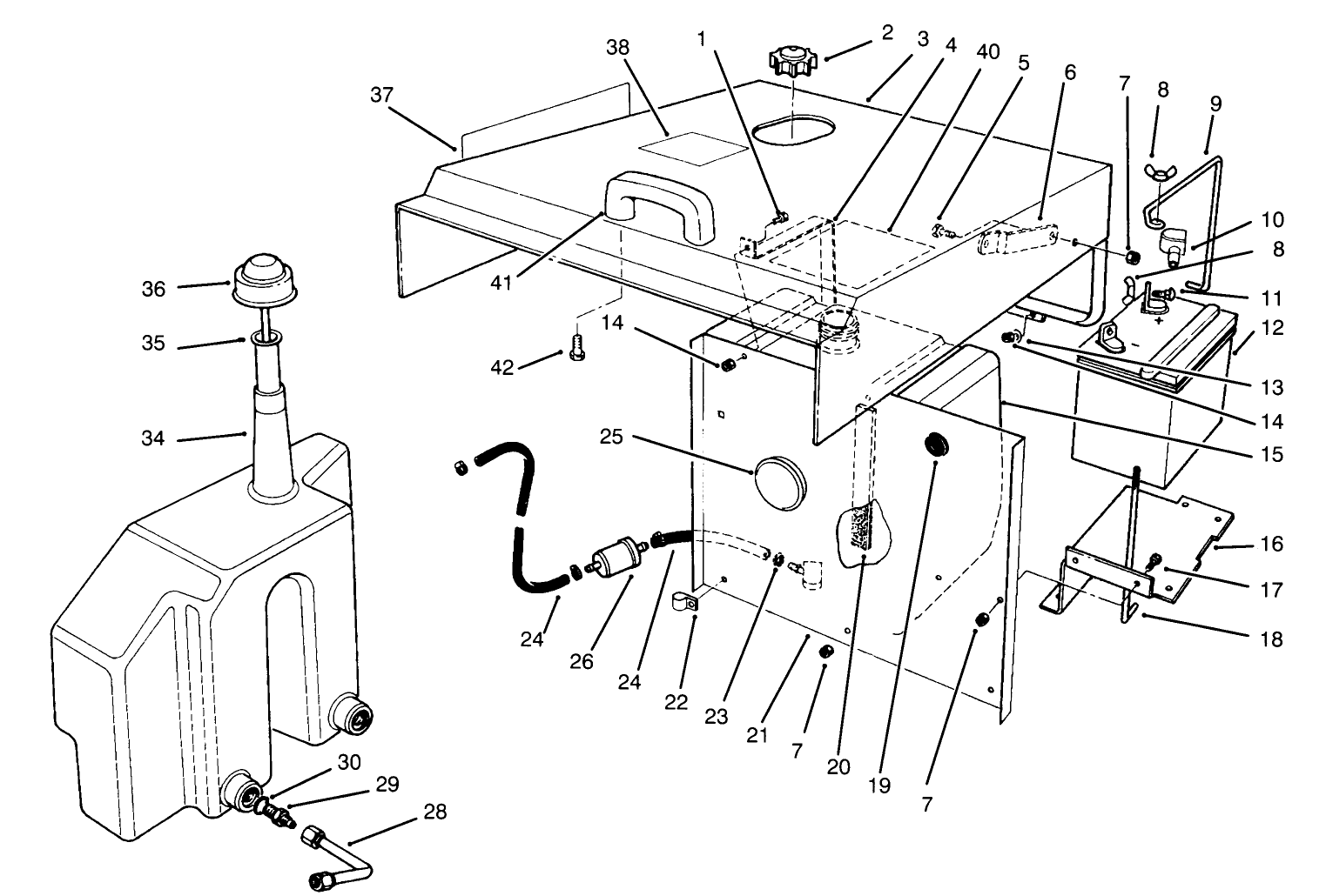 Hood, Fuel Tank & Hydraulic Reservoir Assembly